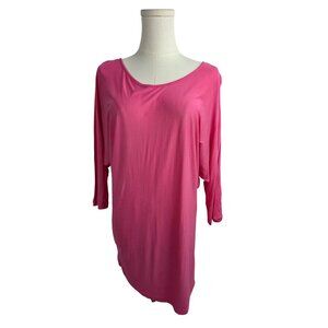 Vince Top Medium Rose Pink Dolman Sleeve Lightweight Knit Tiny Flaw Scoop Neck